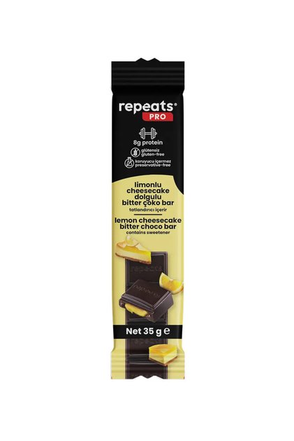 Pro Yüksek Proteinli Limonlu Cheesecake Dolgulu Bitter Çoko Bar 35gr