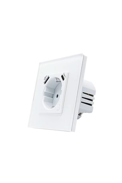 Priza inteligenta, USB+USB C, 16A, Wi-Fi, Tuya/Smart Life, Compatibil Alexa/Google Assistant, Alb