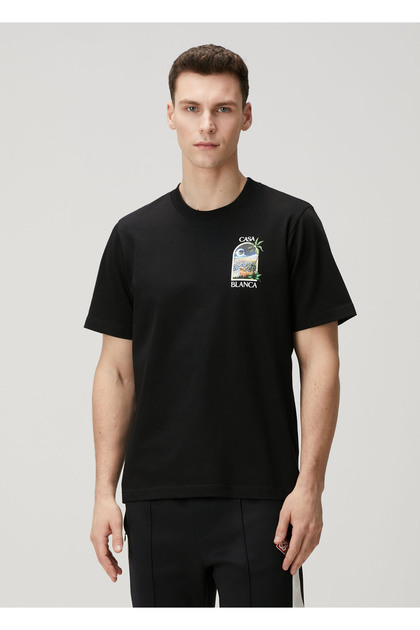 Black Printed Organic Cotton T-Shirt