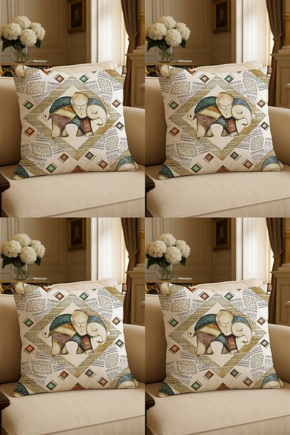 Special Design Digital Print Decorative Cushion Cover 43x43 cm Reversible 4-Piece Set