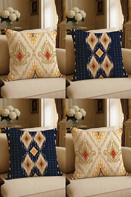 Special Design Digital Print Decorative Cushion Cover 43x43 cm Reversible 4-Piece Set