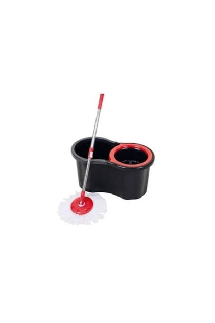 Set mop rotativ si galeata cu stoarcere automata, Nova Home, Negru, 14 l