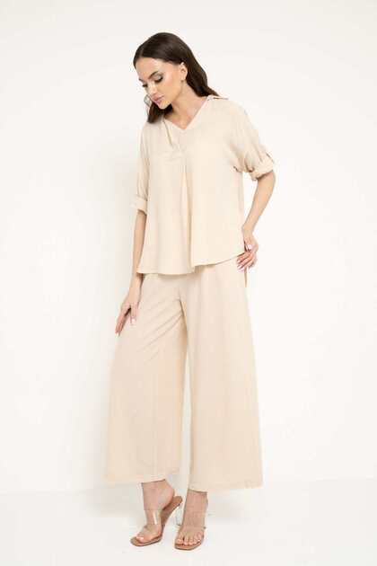 Women's High-Waisted Wide-Leg Long Trousers