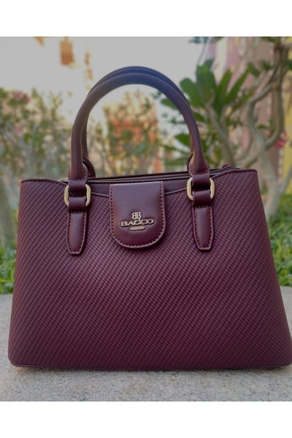Textured Leather Handbag, Double Handle Tote