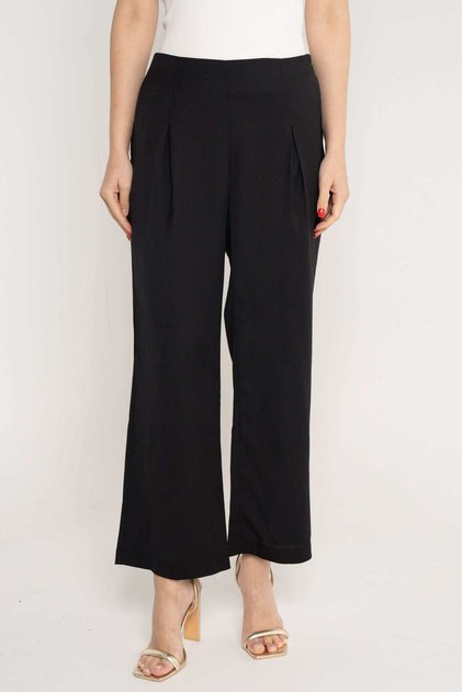 Solid High-Waisted Long Pants with Long Sleeves