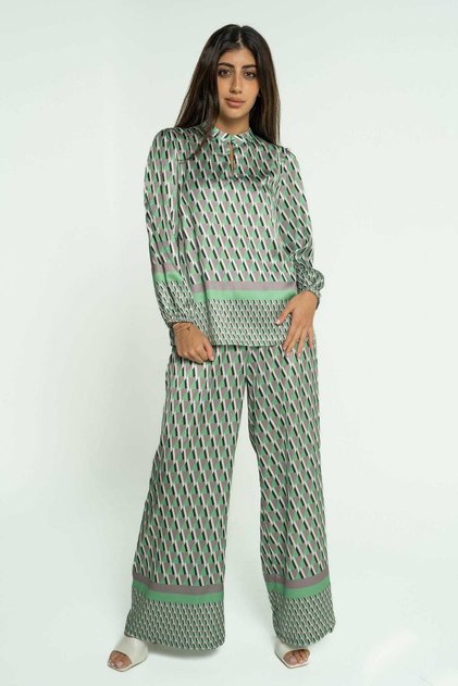 Women's Wide Leg Printed Long Pants
