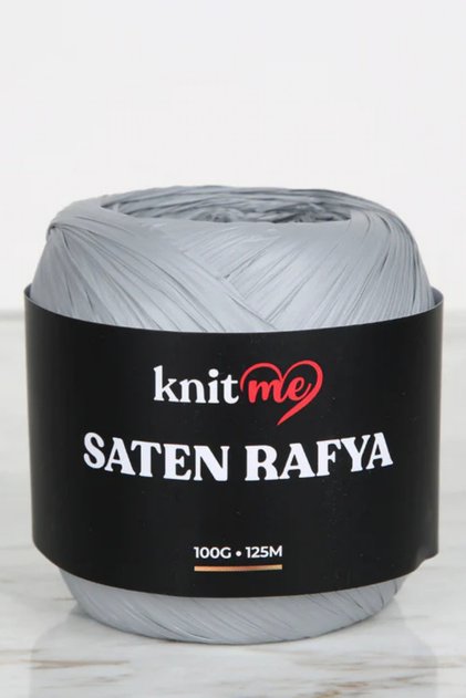 Satin Raffia Rope Gray 100 Gr 125 Mt