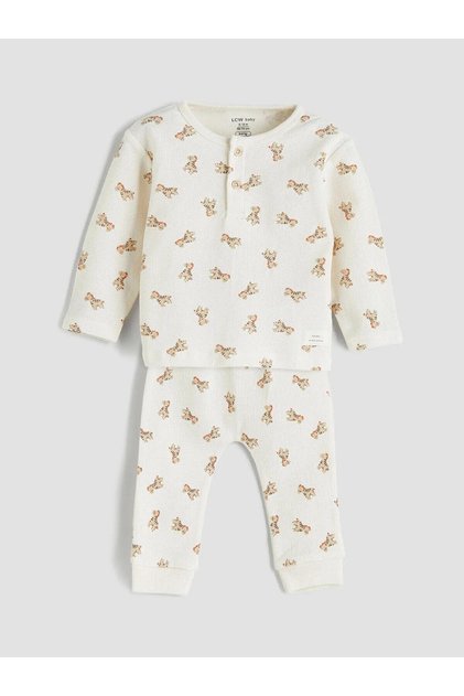 Lcw Baby Crew Neck Baby Boy T-Shirt and Pants 2-Piece (W5)