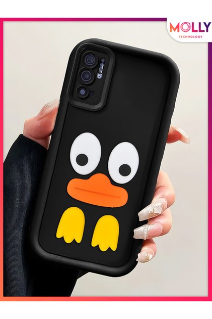 Black Edges Thick 3D Embossed Cute Duck Silicone Case for Xiaomi Redmi̇ Note 10 5g