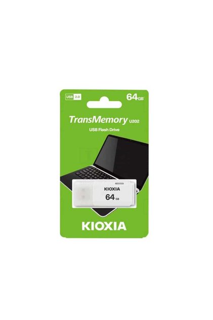 Kioxia USB 2.0 флаш памет, 64 GB, USB Type-A, бяла