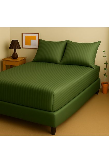 Premium Striped Satin Bed Sheet in 2 Different Sizes (Double, Battal Size)