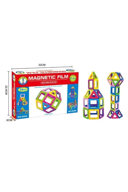 Joc Magnetic Educativ de Constructie 3 D 28 piese