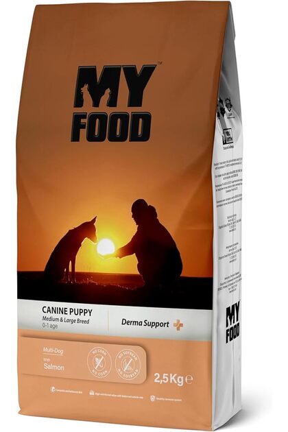 MyFood Puppy Medium & Large Breed Salmon, Derma Support, No Corn & No Soy 2.5Kg