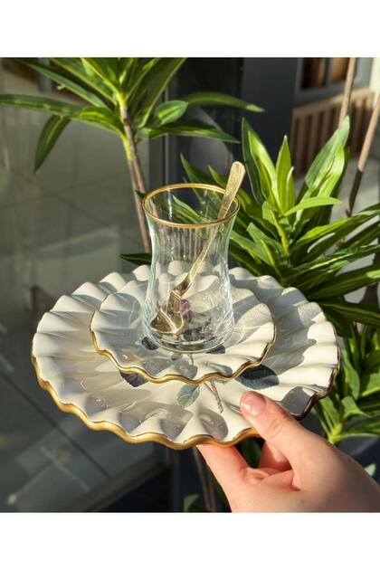 Onedekor 18 Parça Fold Flowers Pasta Çay Saati Seti Gold - Fiyatı