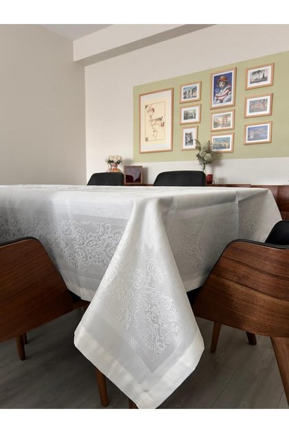 Ibiza Jumbo Carefree Fabric Ecru Board Table Cloth Dirt Stain Resistant Liquid Proof