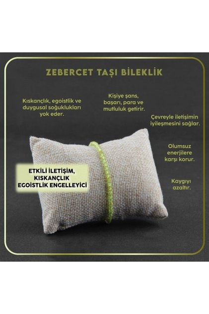 Certified Zebercet Natural Stone Bracelet - 3mm Green