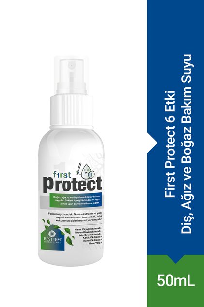 First Protect Ağız Bakım Spreyi 50 ml Hatmi Çiçeği Kekik Nane İçerikli Ferah Nefes Bakımı