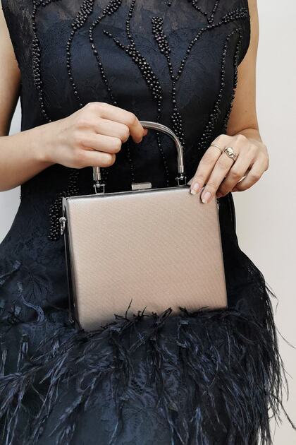 Women's Platinum Fabric Evening Dress Clutch Bag