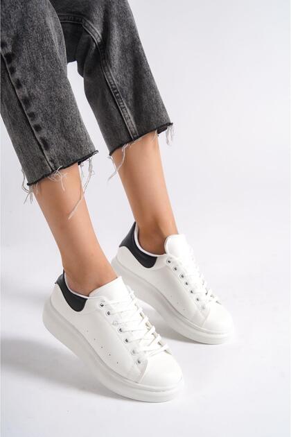 Mbmkq200-Bs Women's Thick Sole White/Black Sneaker & Sports Shoes