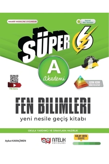 6. Sınıf Süper Fen Bilimleri Soru Kitabı Yeni Nesil (A) / Nitelik Yayınları / 9786052724507