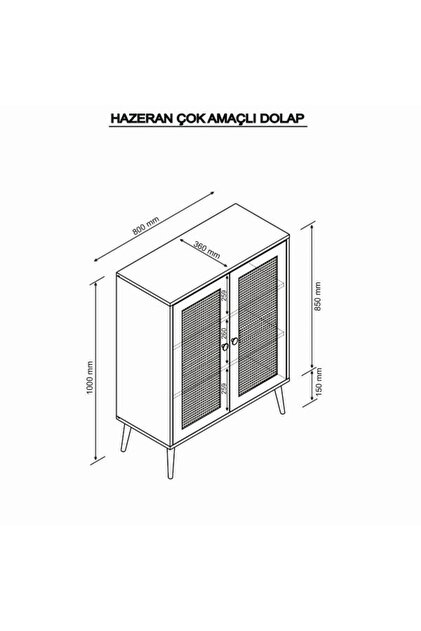 Just Home 2 Kapaklı Hazeran Çok Amaçlı Dolap - Safir Meşe - 80 cm
