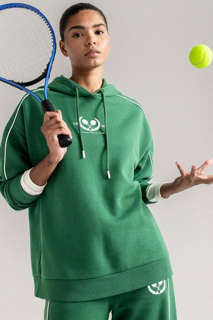Oversize Geniş Kalıp Kapüşonlu Sporcu Sweatshirt D1700AX24AU