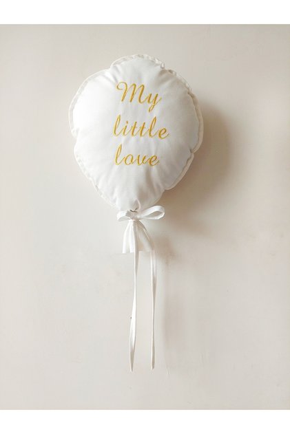 Balon Yastık dekoratif my little love nakışlı isimli yastık takı yastığı bebek çocuk odası