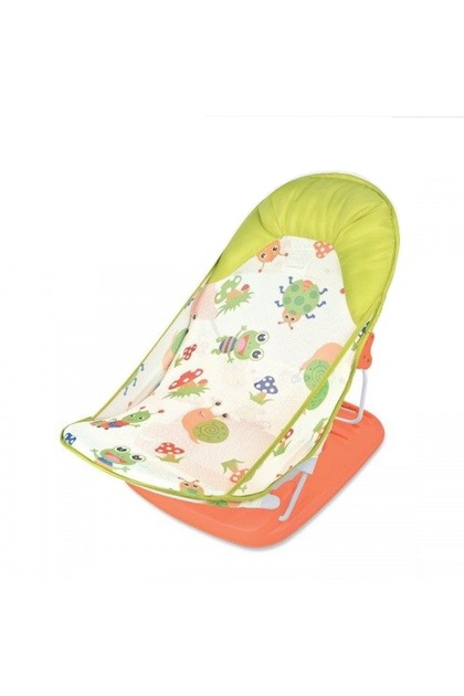 Scaun de baie bebe, cu spatar, pliabil in 3 pozitii, Galben