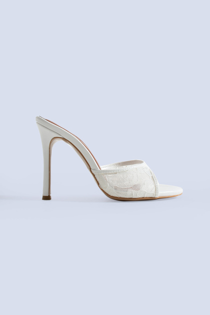 Maison Lace Pearl Mules 100