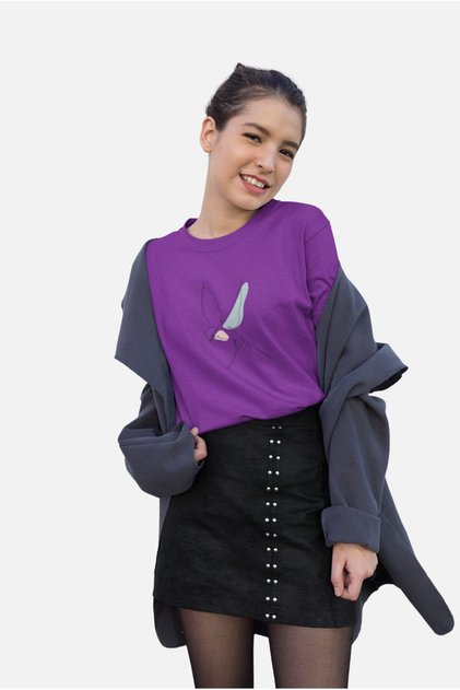 TRICOU DE DAMĂ CU Mânecă scurtă, cu gât rotund, cu imprimeu prin transfer, model Bird6