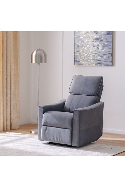 Warwik 1 Seater Fabric Recliner - Charcoal L80.5xW92xH103cm