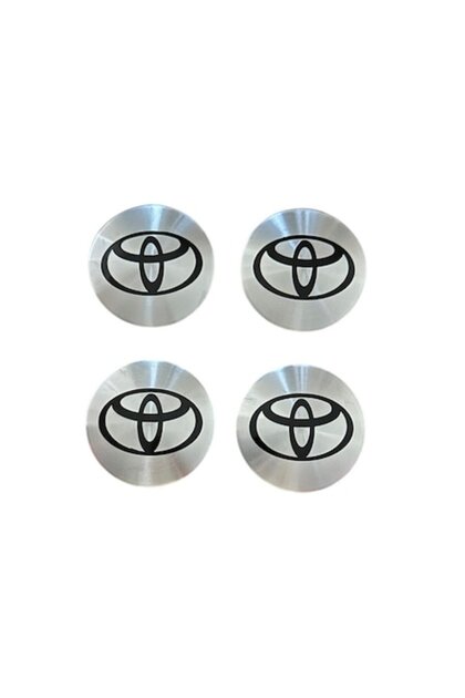 Set 4 embleme stickere abtibild din tabla (aluminiu) autoadezive 56mm pentru capace roti Negr