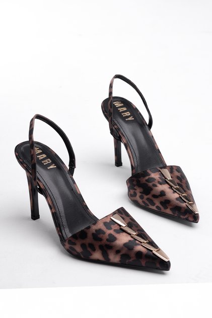 Leopard Heeled Shoes Satin Fabric Women's High-Heel Stiletto - for Night Out and Event Outfits