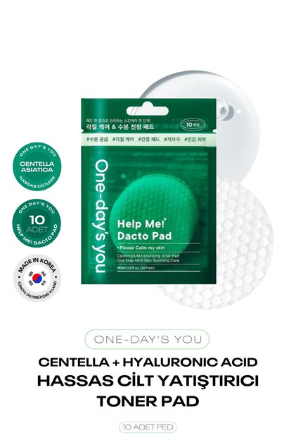 Centella ve Hyalüronik Asit İçeren 10’lu Tonikli Ped One Day’s You Dacto Pad 10 ea