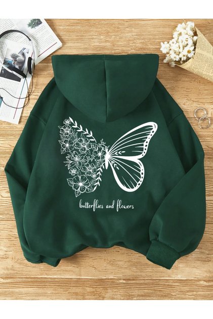 Hanorac supradimensionat din bumbac cu glugă, unisex, pentru bărbați/femei, colorat BETTERFLIES, imprimat personalizat
