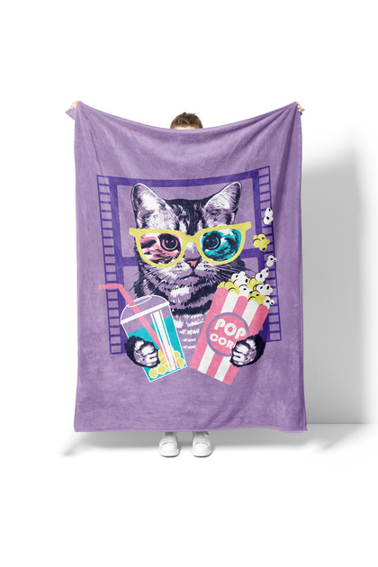 Cute Cat Fleece Tv Blanket Fleece Soft Blanket Cinema Pleasure