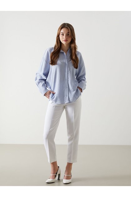 Lcw Vision Ecru Skinny Fit Women's Trousers