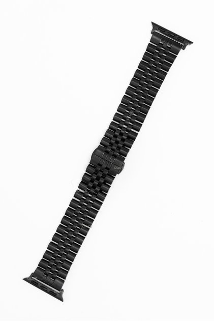 Jubilee Metal Kordon – Apple Watch 46/45/44mm & Series 1-3 42mm ile Uyumlu – Siyah