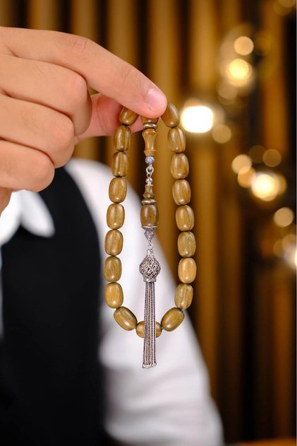 Şükrü Baba Efe Series Pelesenk Mascot Silver Design Rosary