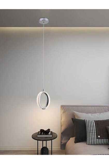 مصباح LED حديث معلق 9891 - 7 وات، 3 أوضاع إضاءة، قاعدة 10 سم، سلك قابل للتعديل 180 سم