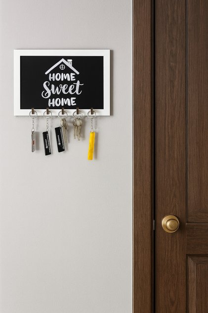 Home Sweet Home Written Wooden Keychain Hanger Stylish, Modern and Aesthetic Wall Decor for Door Edge