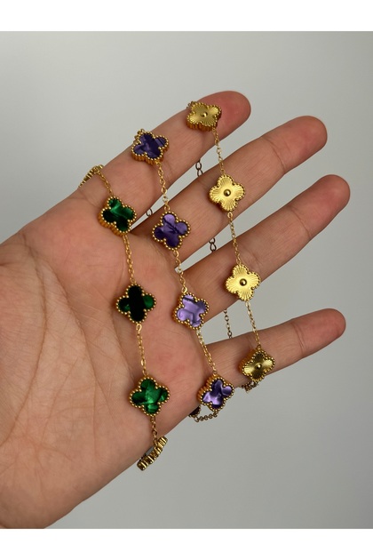 Beloria Gold Pearlescent Van Cleef Purple Bracelet- Trendyol