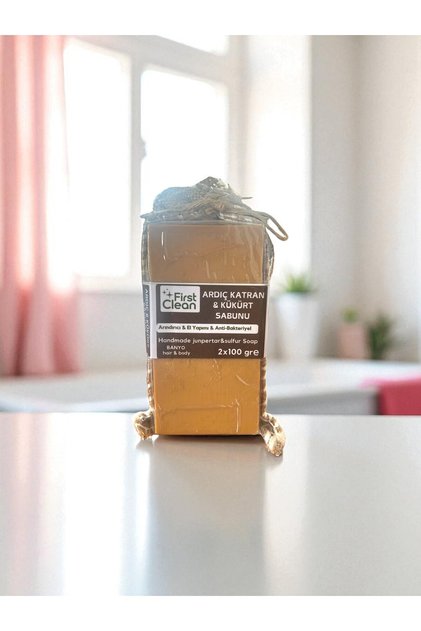 1. Quality Pure Natural Handmade Juniper Tar and Sulfur Classic Pouch Hair and Body Soap