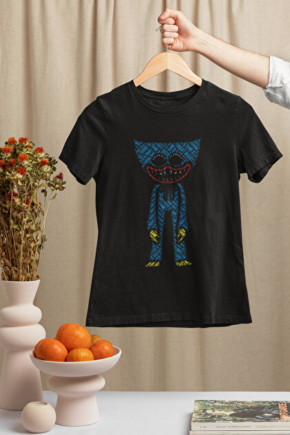 SVART WEAR Poppy Playtime Bisiklet Yaka %100 Pamuk Baskılı Kısa