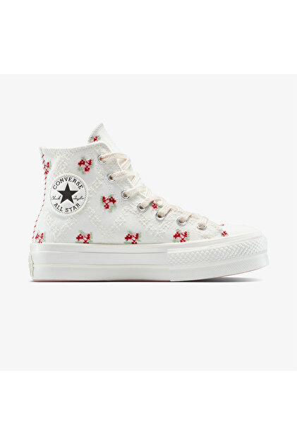 Converse Chuck Taylor All Star Lift Rose Cross Stitch Unisex Beyaz