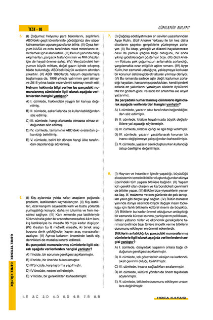 hoca kafası yayınları 2026 KPSS GY-GK Türkçe Öğreten Yaprak Test