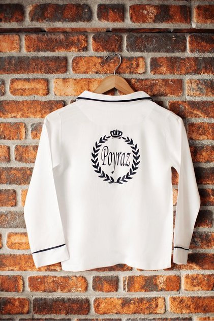 Circumcision Pajamas Summer Long Sleeve Cotton Name Printed White Navy Blue