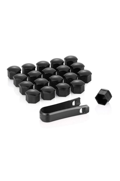Capace prezoane, pe 17 mm, inclus cheie de scos capacele, set 20 buc negre