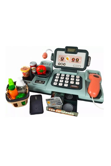 Casa de marcat "LikeSmart Happy Shopping", cu sunete, LCD, microfon, scanner de produse, cititor de