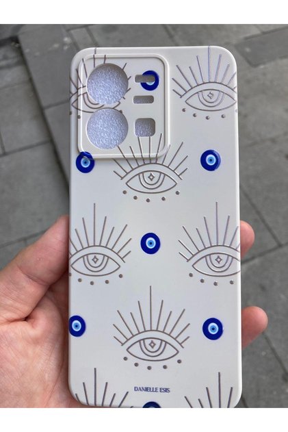 Vivo Y22S Evil Eye Printed Velvet Premium Silicone Launch Phone Case